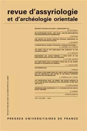 REVUE D'ASSYRIOLOGIE ET D'ARCHEOLOGIE ORIENTALE n.112 (édition 2018)