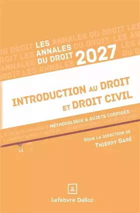 Annales Introduction au droit et droit civil 2027 - Méthodologie & sujets corrigés