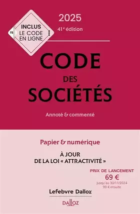 Code des sociétés 2025: annoté & commenté