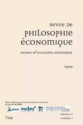 Revue de philosophie économique n.22/2: Varia