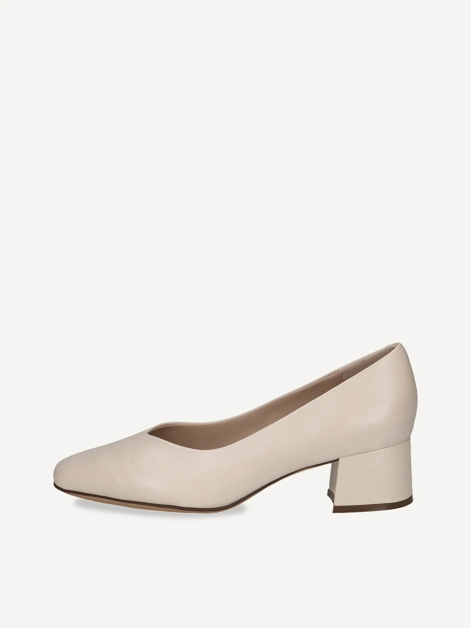 CAPRICE Escarpin, beige, en Cuir avec Talon trapézoïde, P.37