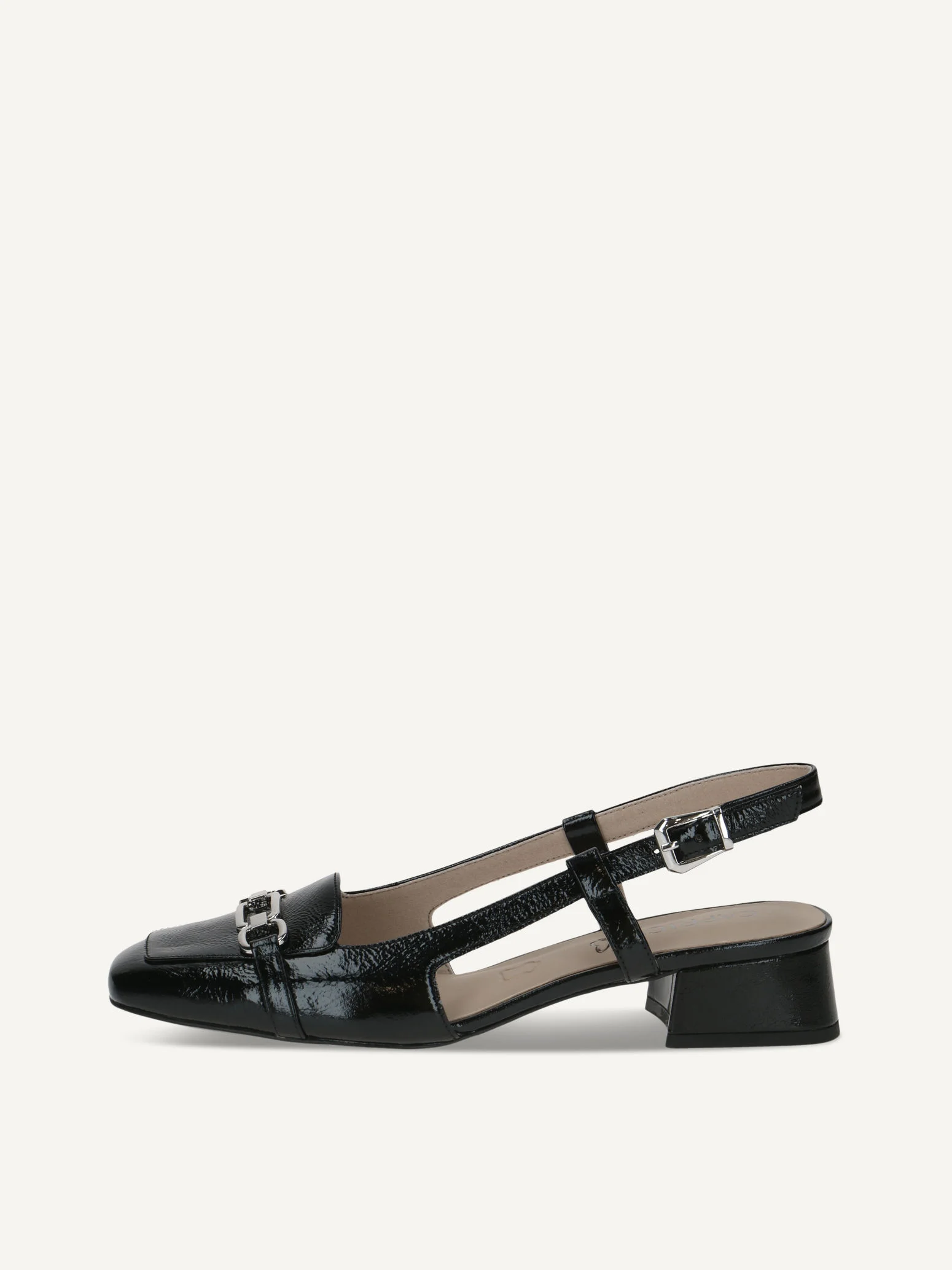 CAPRICE escarpin, noir, en Cuir avec Talon trapézoïde, P.39
