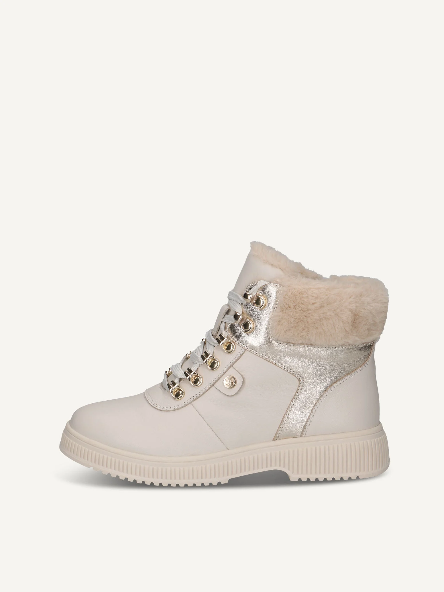 CAPRICE Bottine, blanc, en Mélange de matériaux de cuir et textile sans talon, P.38