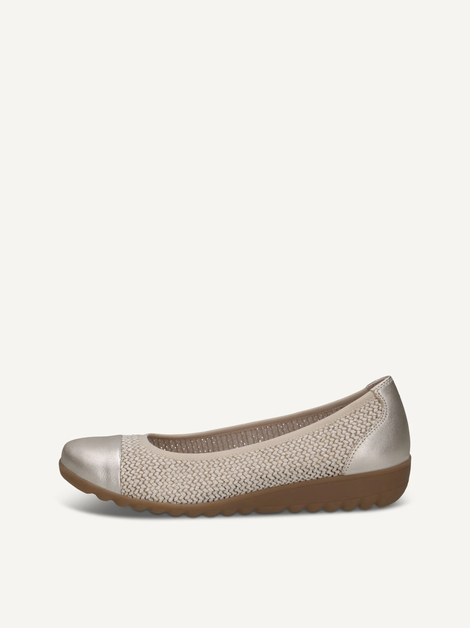 CAPRICE Ballerine, blanc, en Mélange de matériaux de cuir et textile, P.39