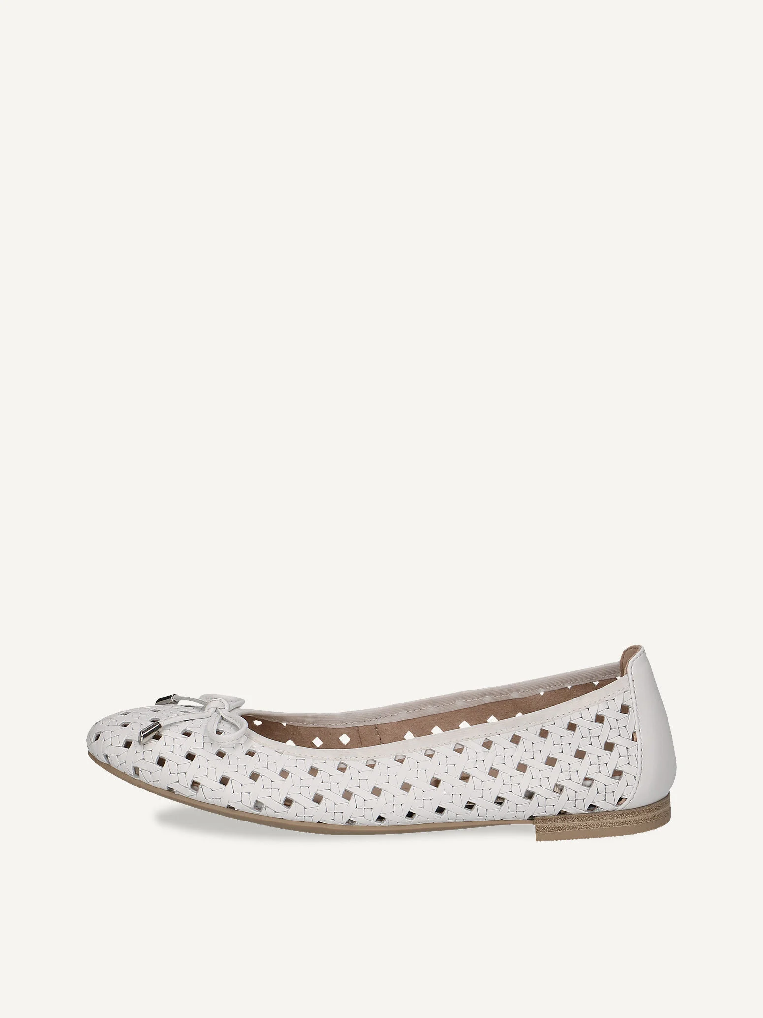 CAPRICE Ballerine, blanc, en Cuir avec Talon bloc, P.37