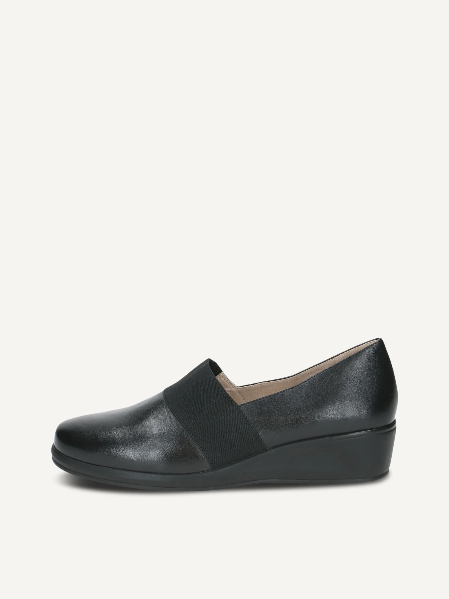 CAPRICE Slipper, noir, en Cuir avec Talon compensé, P.38