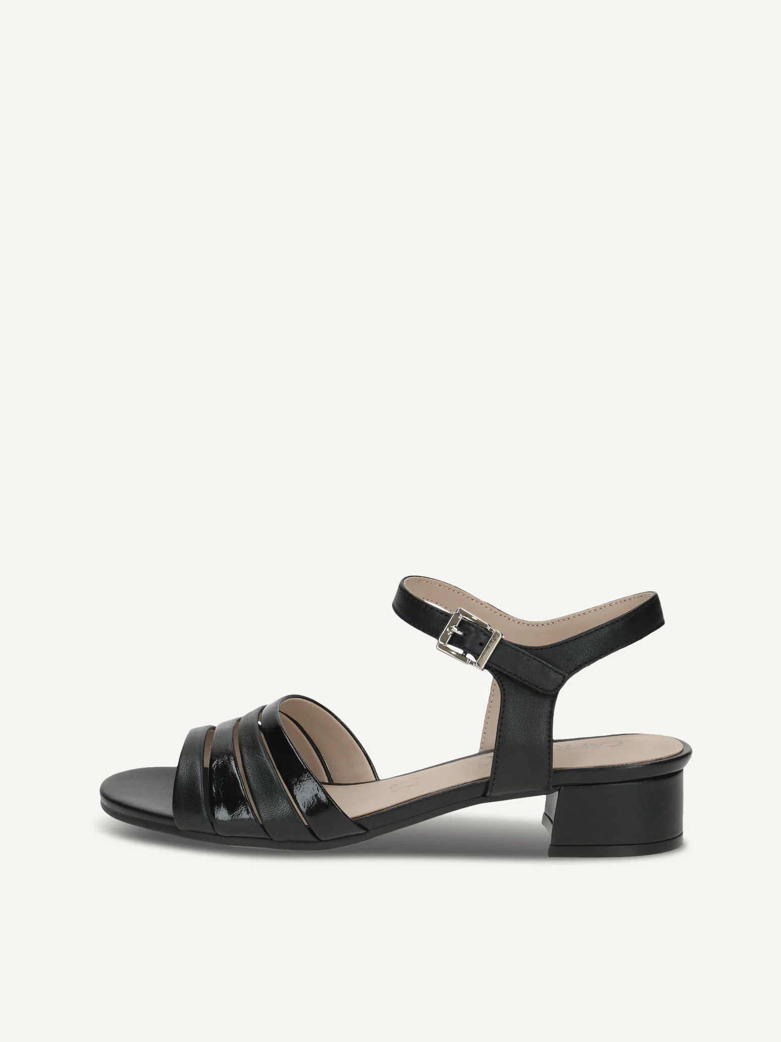 CAPRICE Sandale à talon, noir, en Cuir avec Talon bloc, P.38.5