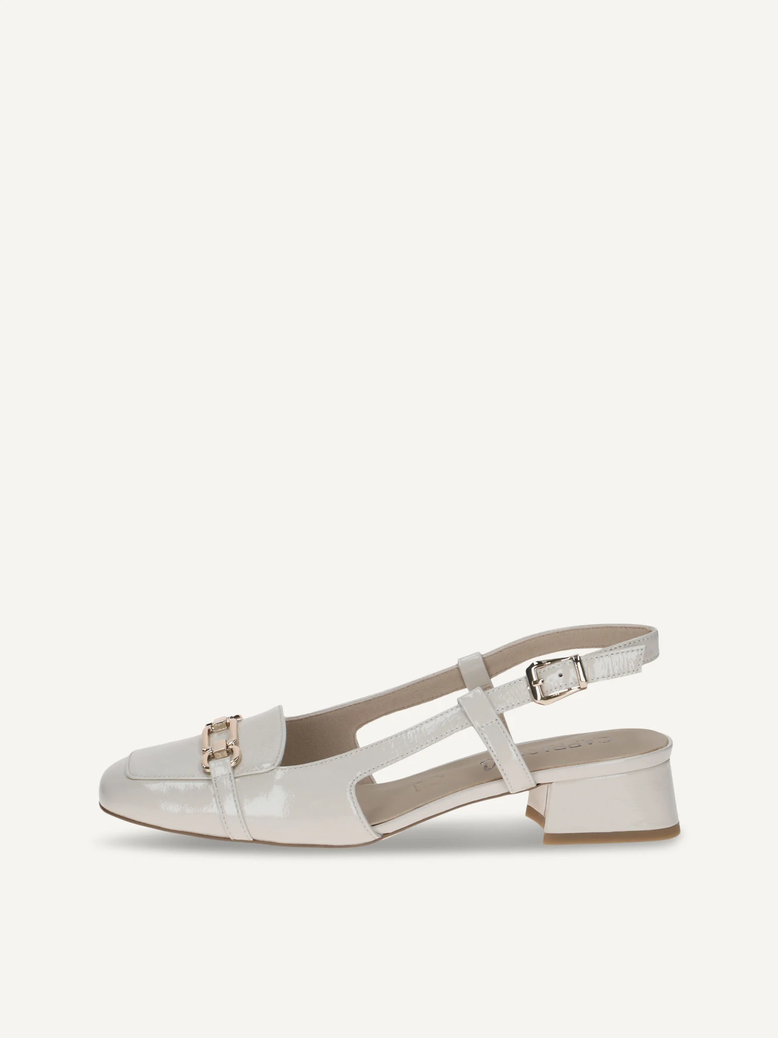 CAPRICE escarpin, blanc, en Cuir avec Talon trapézoïde, P.39