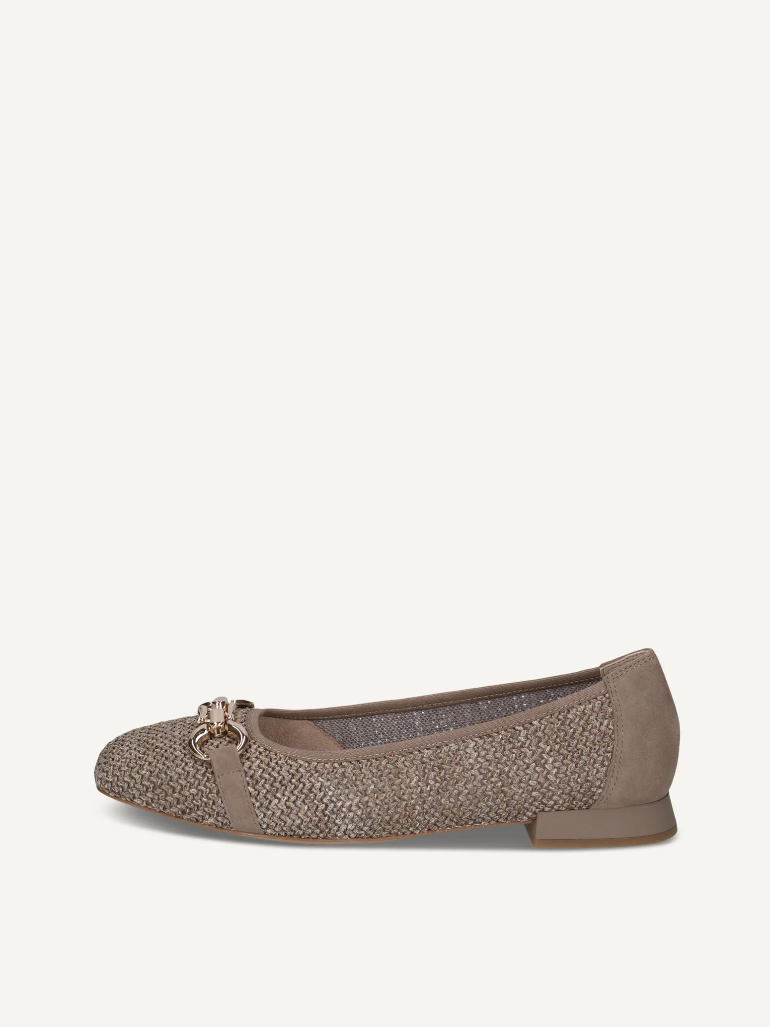 CAPRICE Ballerine, marron, en Mélange de matériaux de cuir et textile avec Talon trapézoïde, P.40