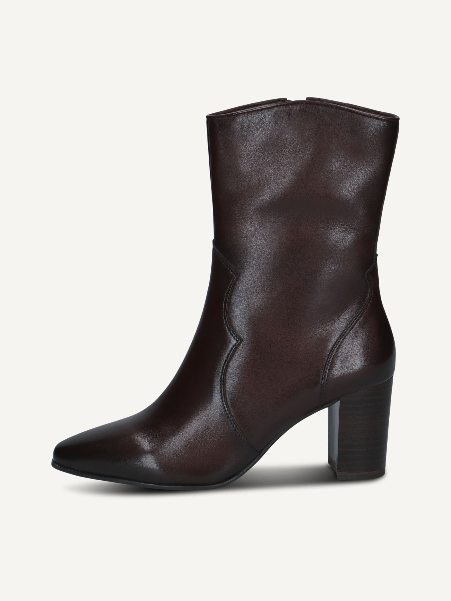 CAPRICE Bottine, marron, en Cuir avec Talon bloc, P.37