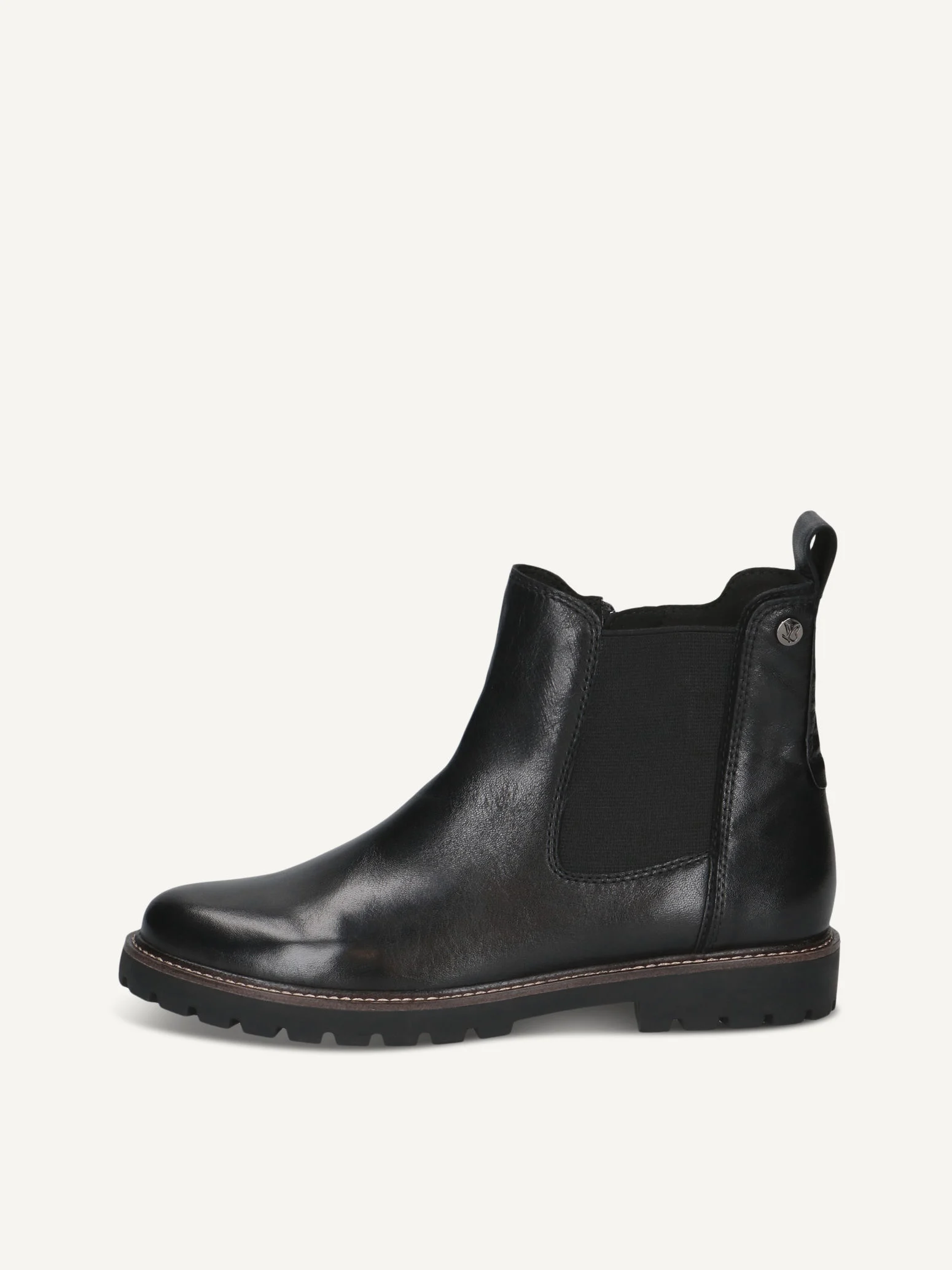 CAPRICE Bottine Chelsea, noir, en Mélange de matériaux de cuir et textile sans talon, P.38
