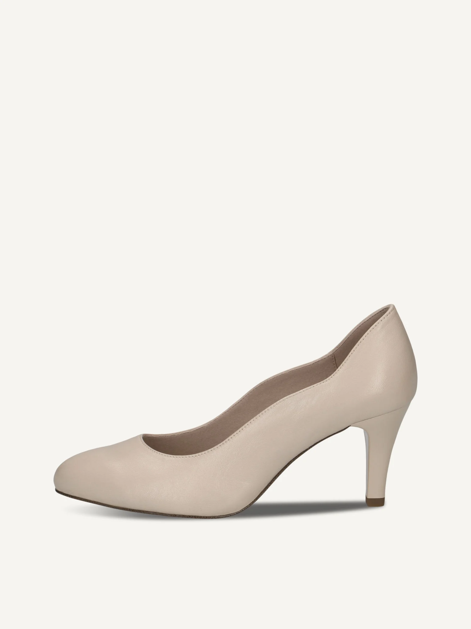 CAPRICE Escarpin, blanc, en Cuir avec Talon entonnoir, P.37.5