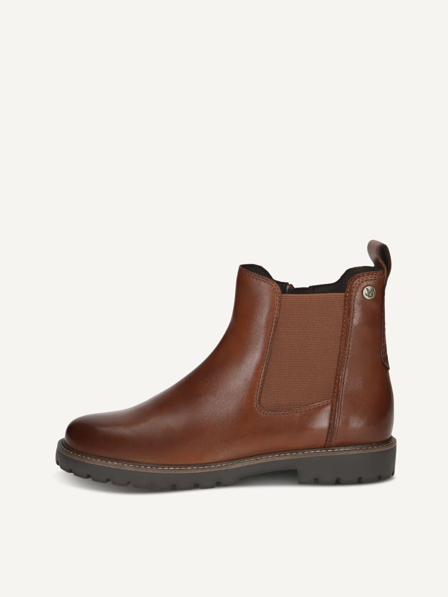 CAPRICE Bottine Chelsea, marron, en Mélange de matériaux de cuir et textile sans talon, P.37
