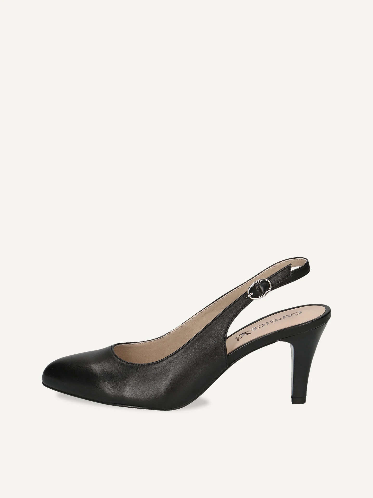 CAPRICE escarpin, noir, en Cuir avec Talon entonnoir, P.38.5