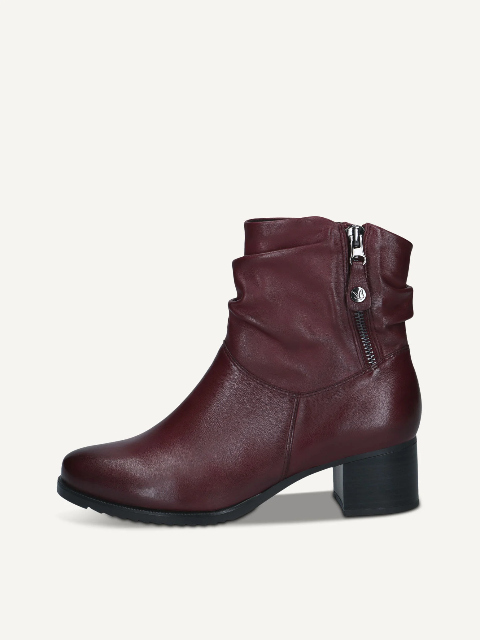 CAPRICE Bottine, rouge, en Cuir avec Talon bloc, P.37.5