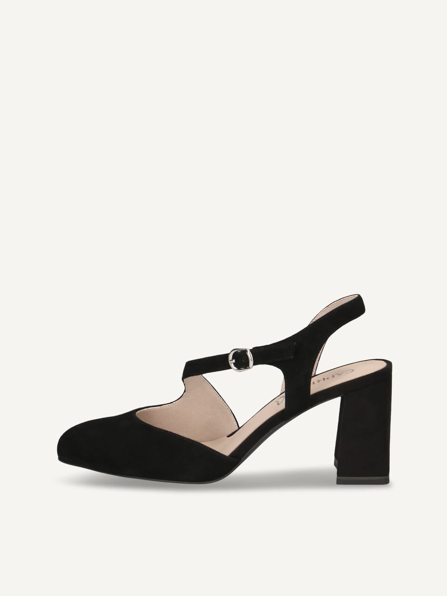 CAPRICE escarpin, noir, en Cuir avec Talon trapézoïde, P.36