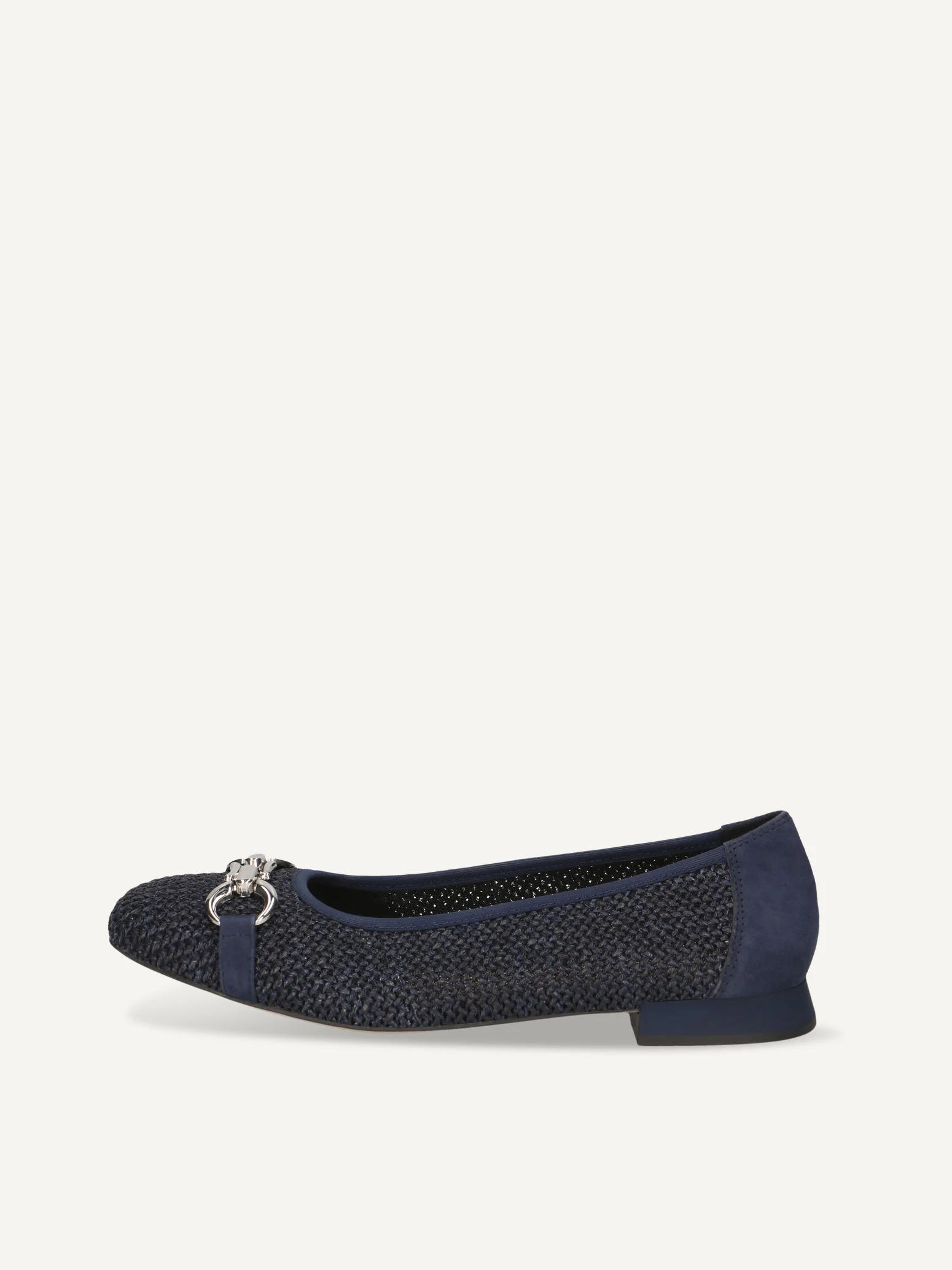 CAPRICE Ballerine, bleu, en Mélange de matériaux de cuir et textile avec Talon trapézoïde, P.38