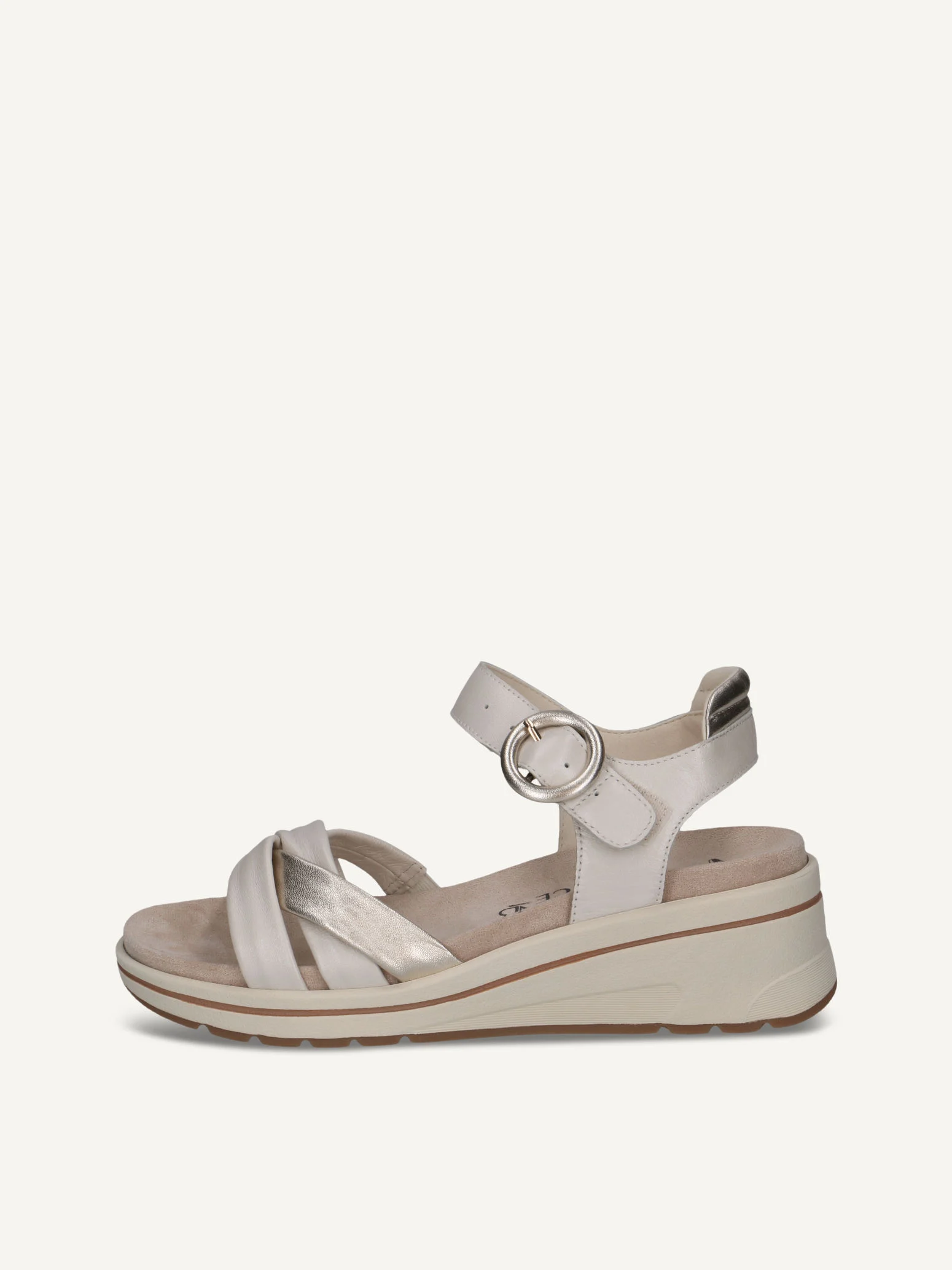 CAPRICE Sandale à talon, blanc, en Cuir avec Talon compensé, P.41