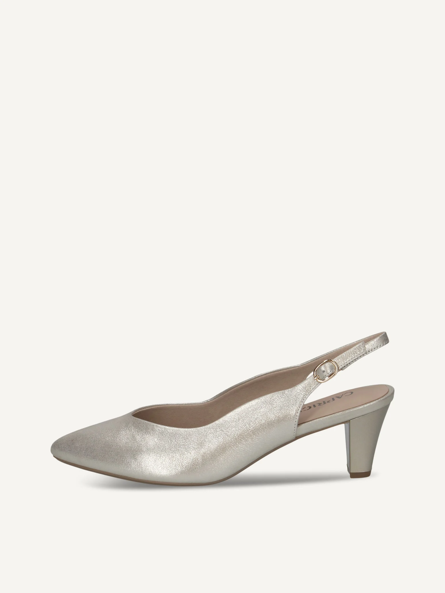 CAPRICE escarpin, métallique, en Cuir avec Talon entonnoir, P.37.5