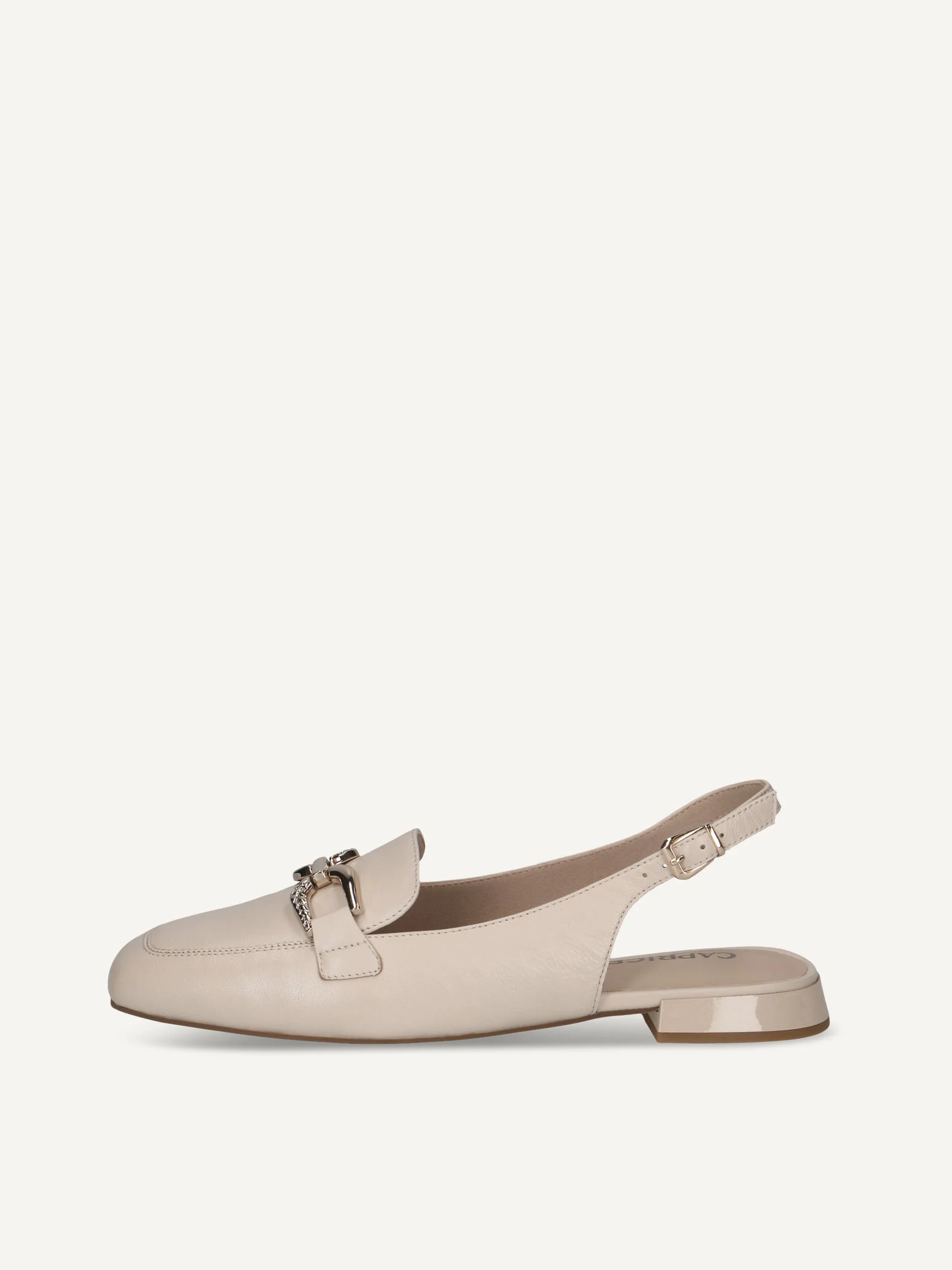 CAPRICE escarpin, beige, en Cuir avec Talon trapézoïde, P.37