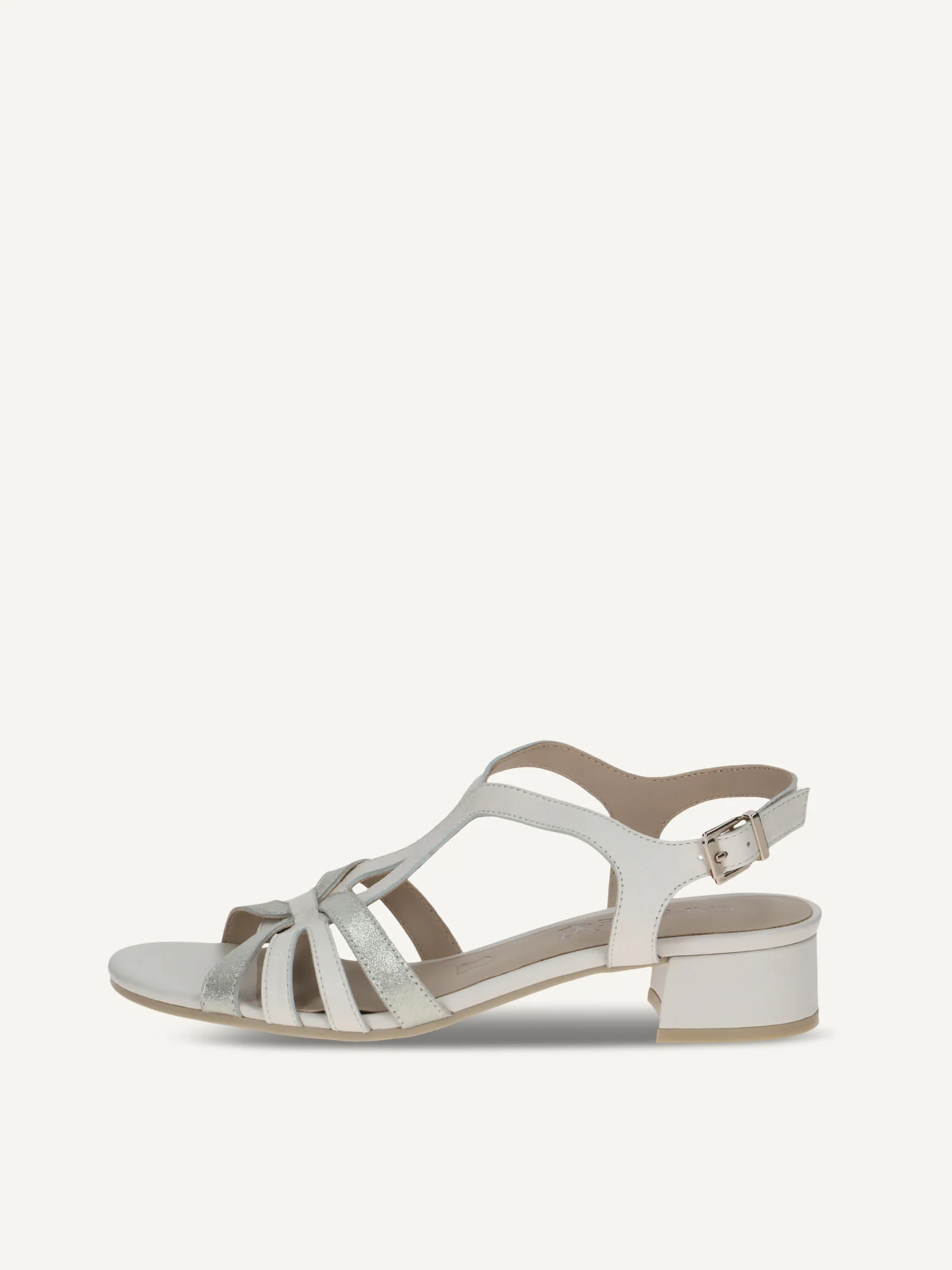 CAPRICE Sandale à talon, blanc, en Cuir avec Talon bloc, P.37.5