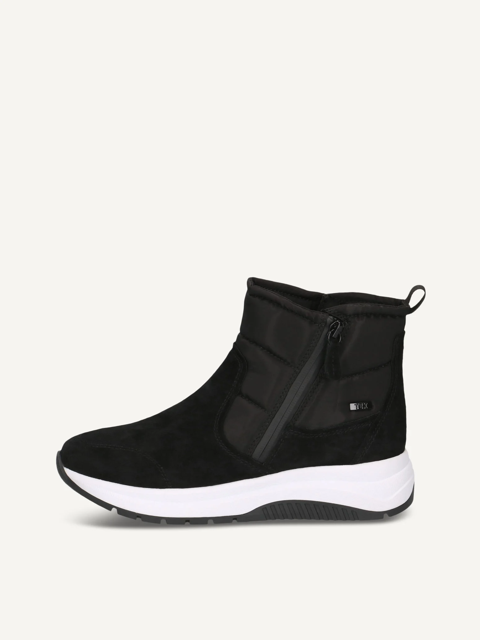 CAPRICE Bottine, noir, en Mélange de matériaux de cuir et textile sans talon, P.38