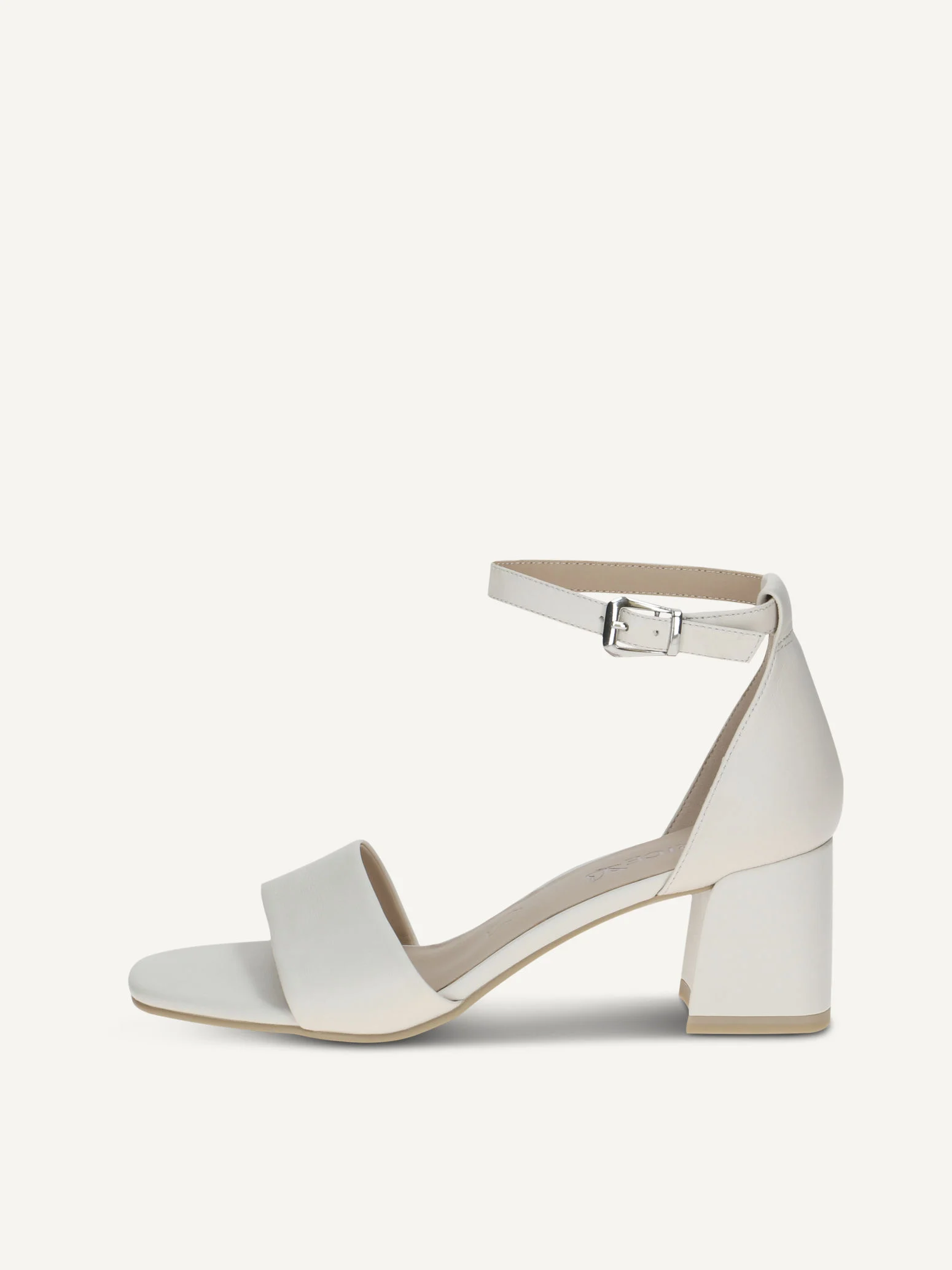 CAPRICE Sandale à talon, blanc, en Cuir avec Talon trapézoïde, P.38