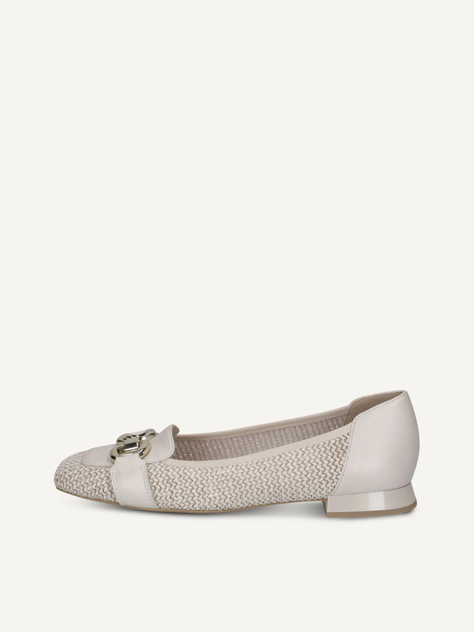 CAPRICE Slipper, blanc, en Mélange de matériaux de cuir et textile avec Talon trapézoïde, P.36