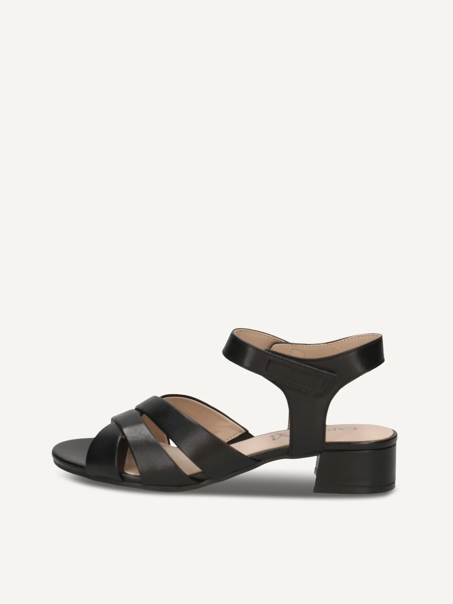 CAPRICE Sandale à talon, noir, en Cuir avec Talon bloc, P.36