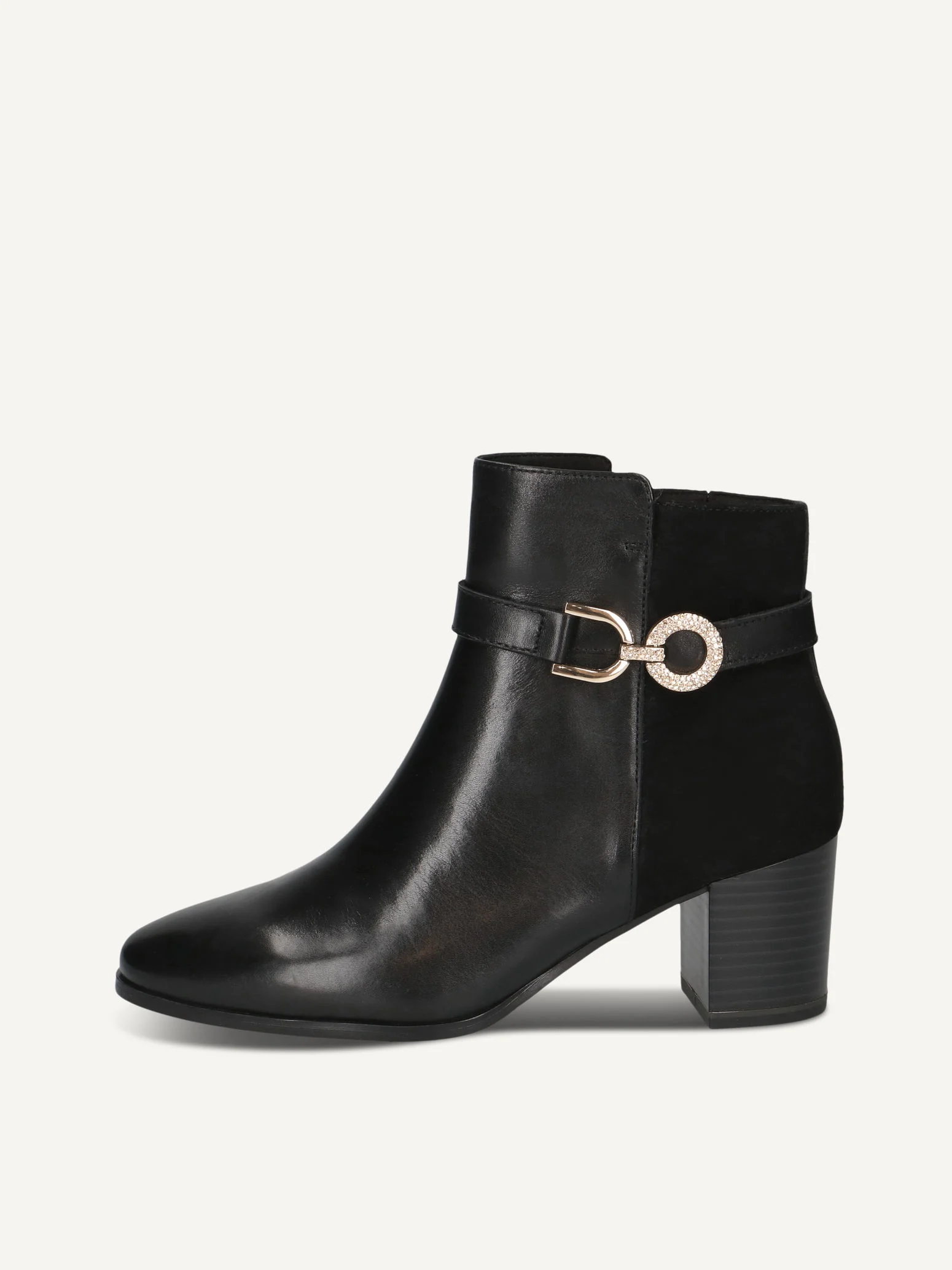 CAPRICE Bottine, noir, en Cuir avec Talon bloc, P.38.5