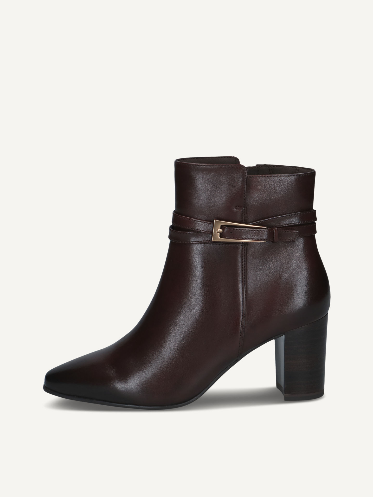 CAPRICE Bottine, marron, en Cuir avec Talon bloc, P.38