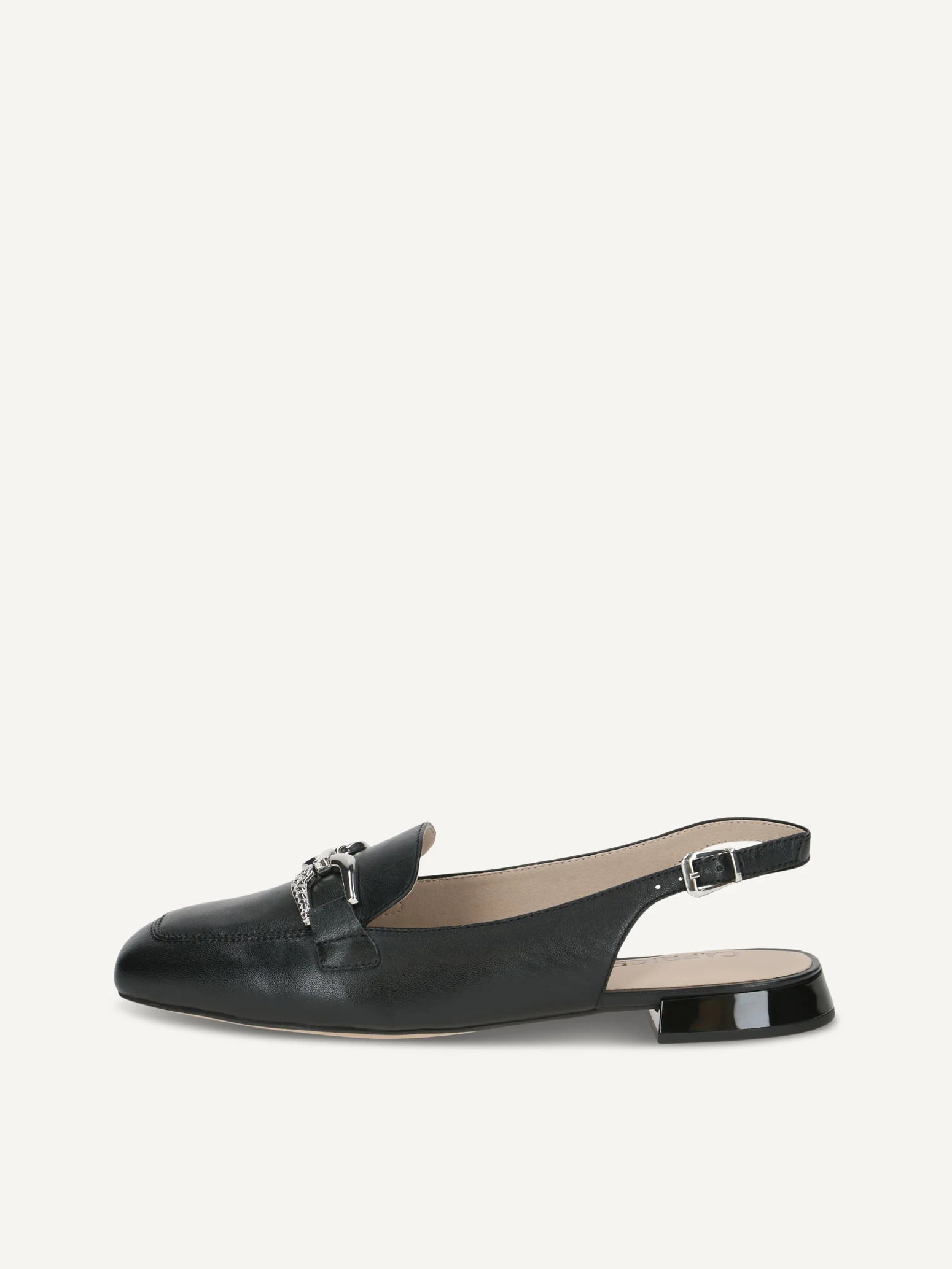 CAPRICE escarpin, noir, en Cuir avec Talon trapézoïde, P.39