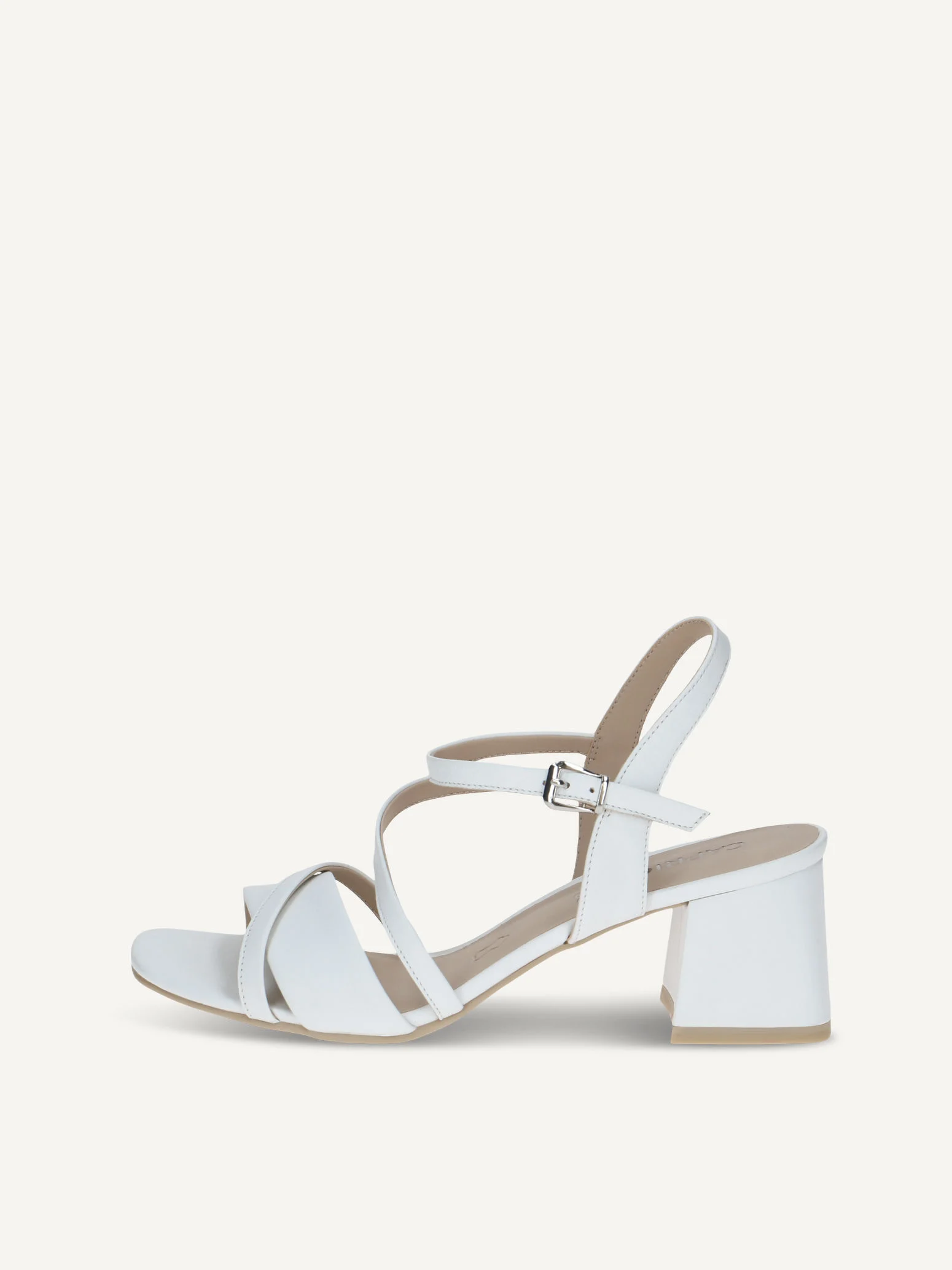 CAPRICE Sandale à talon, blanc, en Cuir avec Talon bloc, P.37