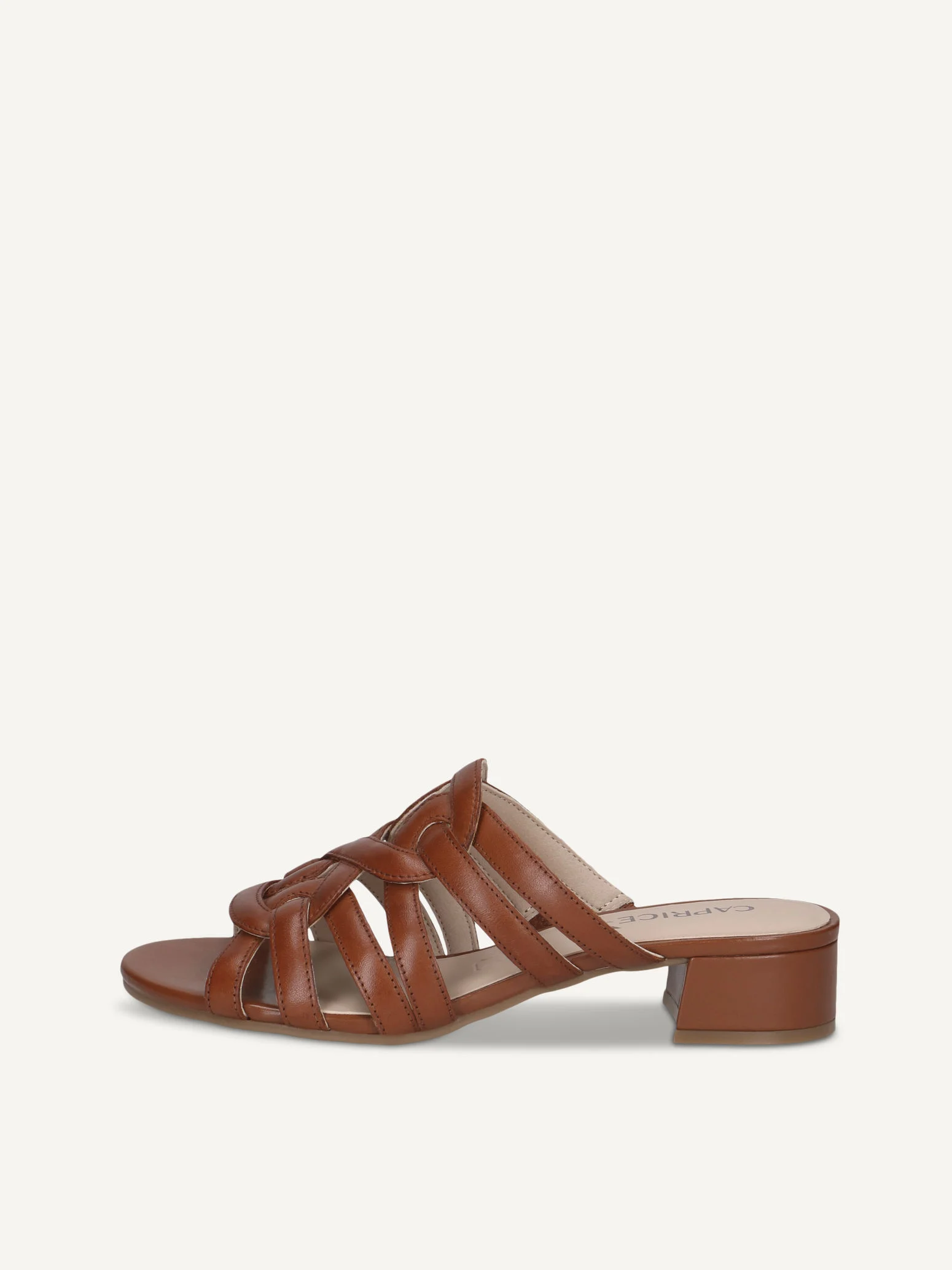 CAPRICE Mule, marron, en Cuir avec Talon bloc, P.40