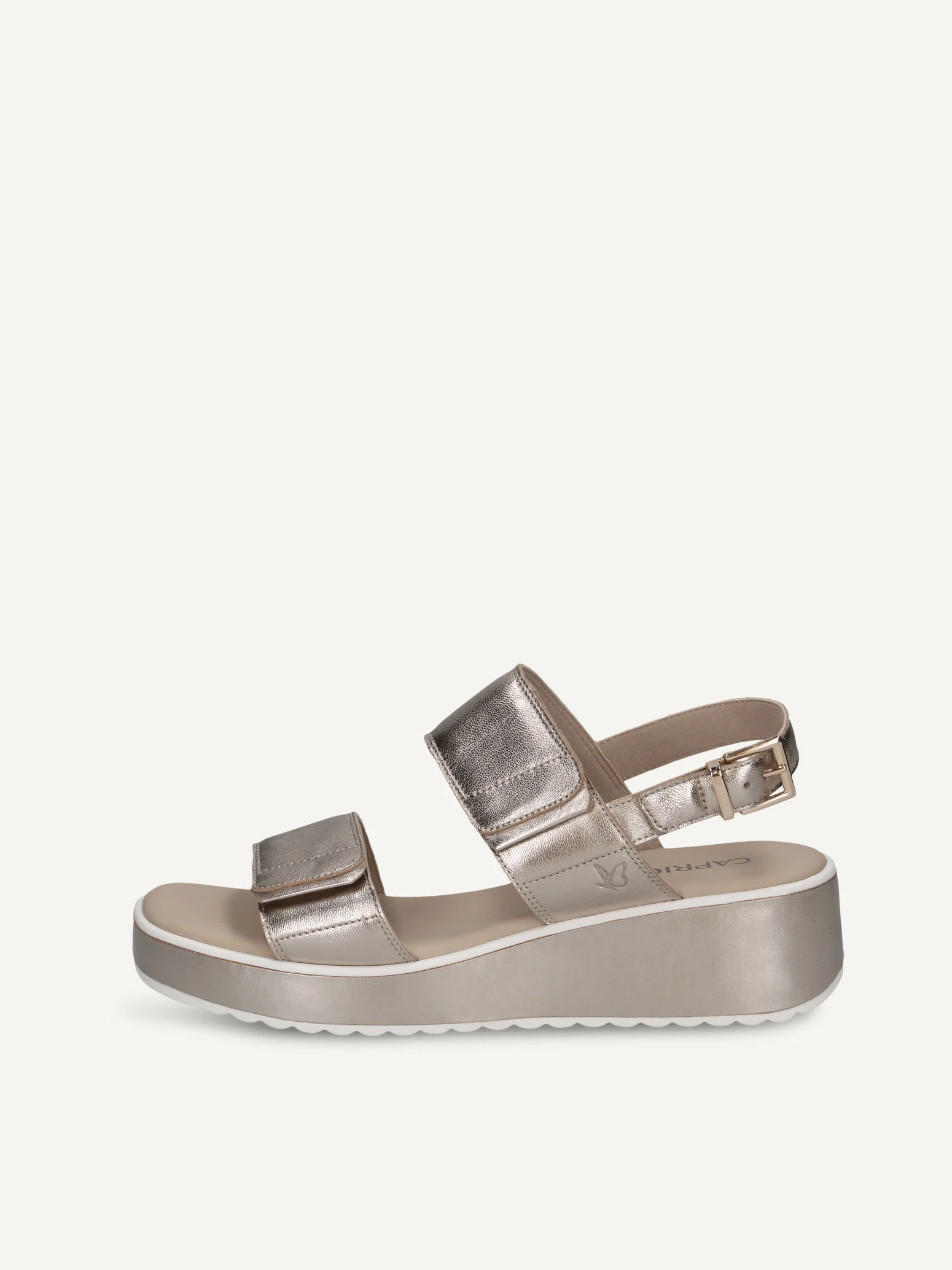 CAPRICE Sandale, marron, en Cuir avec Talon compensé, P.38