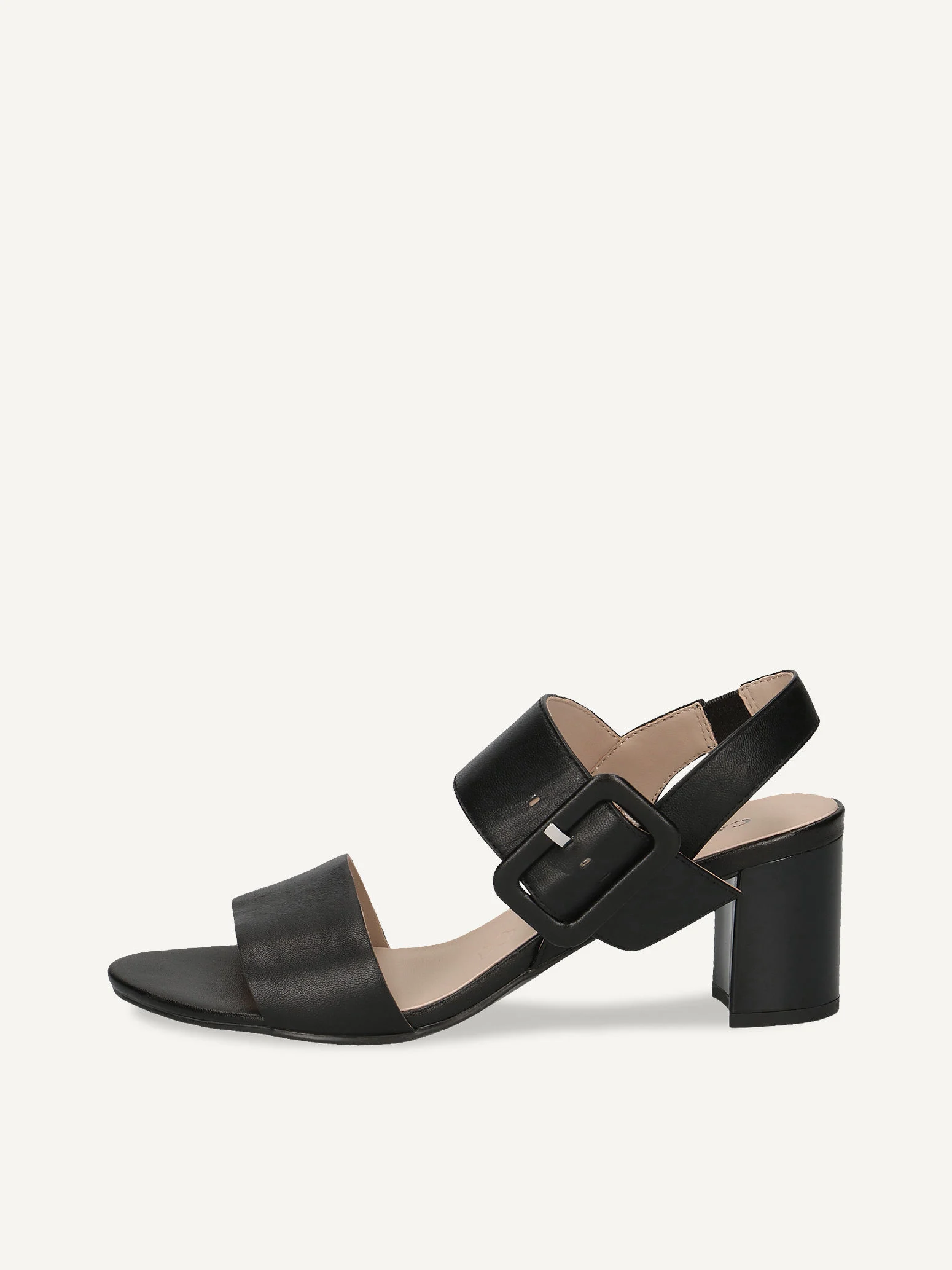 CAPRICE Sandale à talon, noir, en Cuir avec Talon bloc, P.37