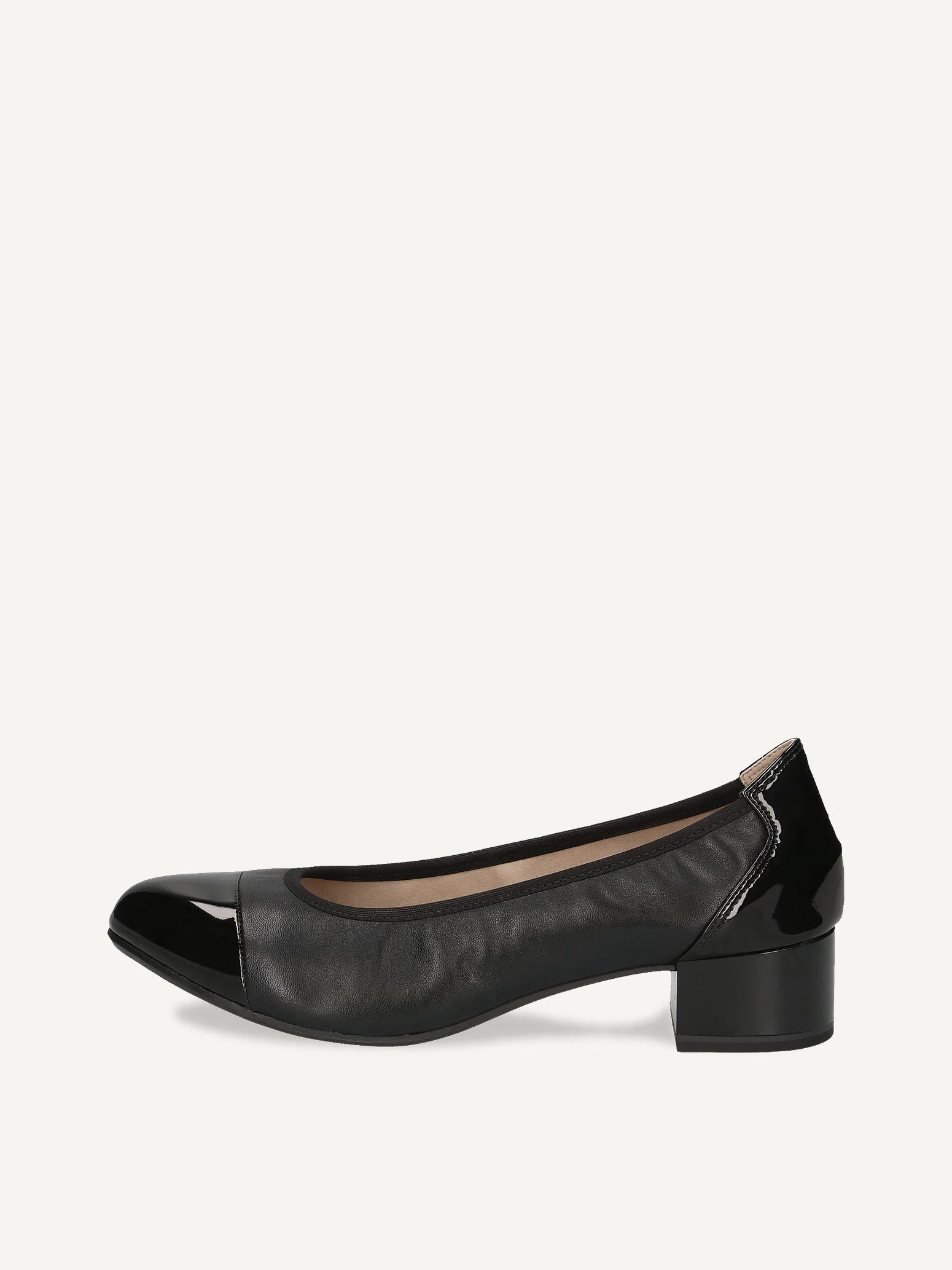 CAPRICE Escarpin, noir, en Mélange de matériaux de cuir et synthétique avec Talon bloc, P.38