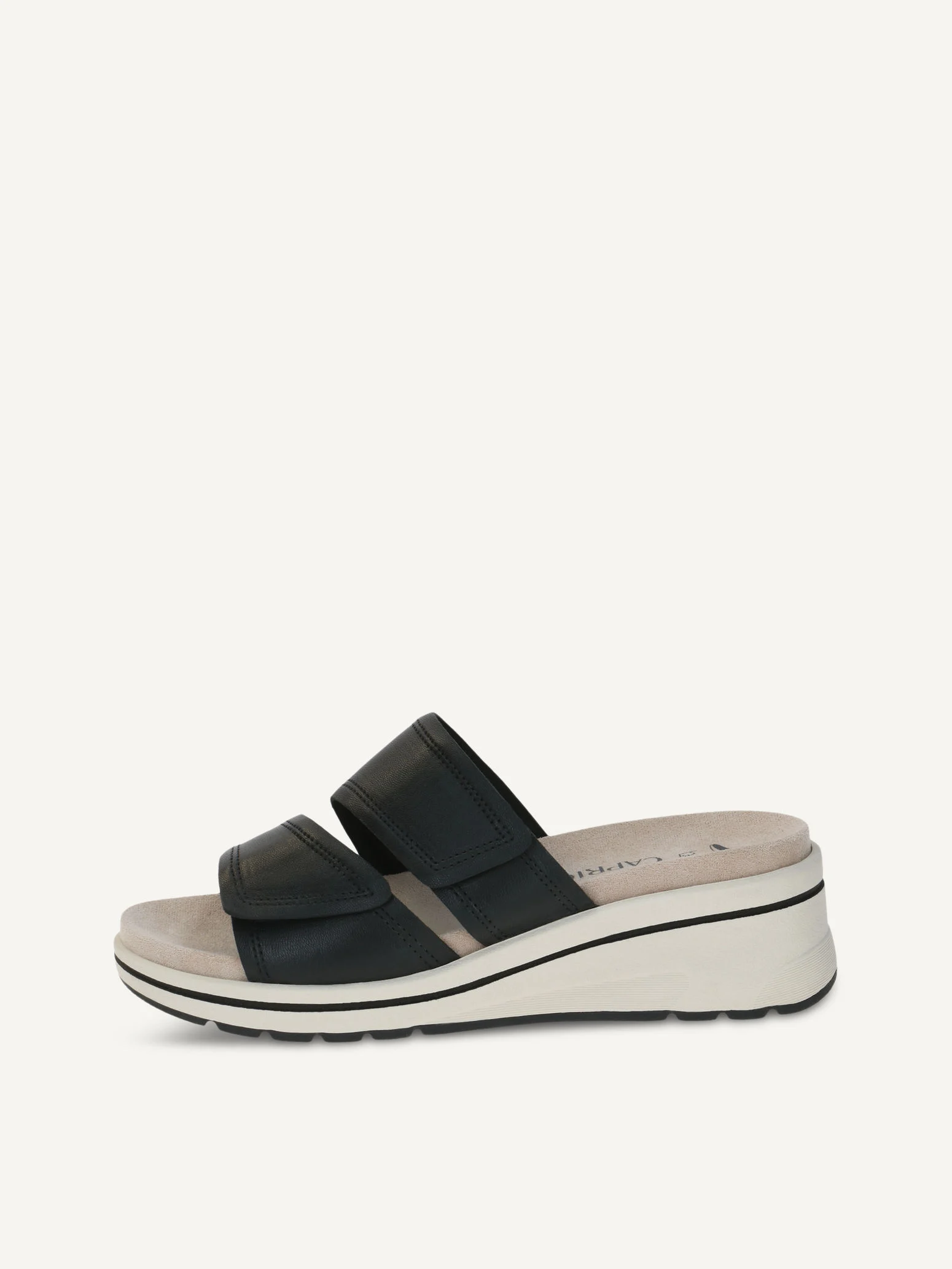 CAPRICE Mule, noir, en Cuir avec Talon compensé, P.36