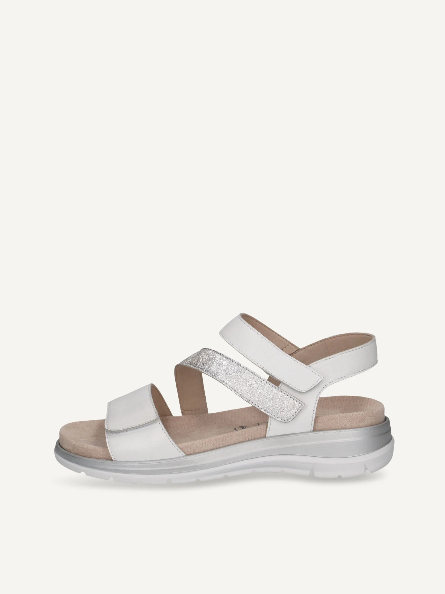 CAPRICE Sandale, blanc, en Cuir sans talon, P.40