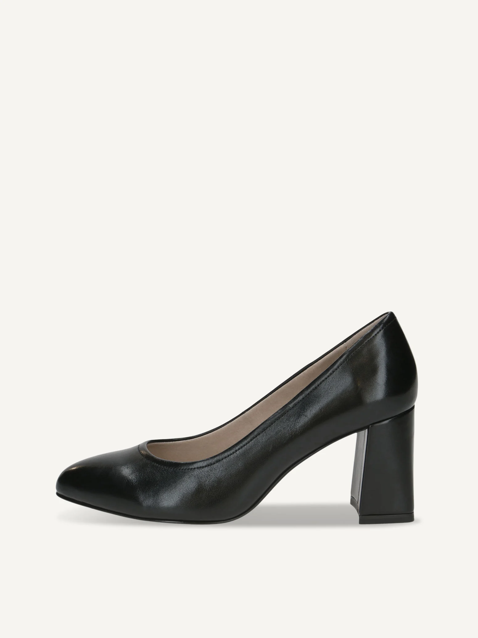 CAPRICE Escarpin, noir, en Cuir avec Talon trapézoïde, P.38