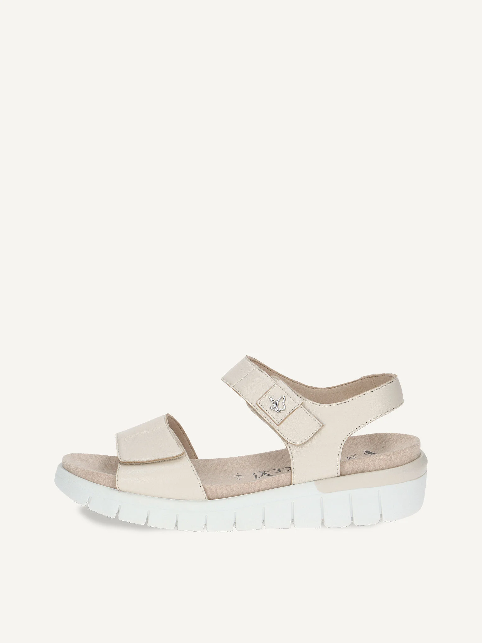 CAPRICE Sandale, beige, en Cuir sans talon, P.42