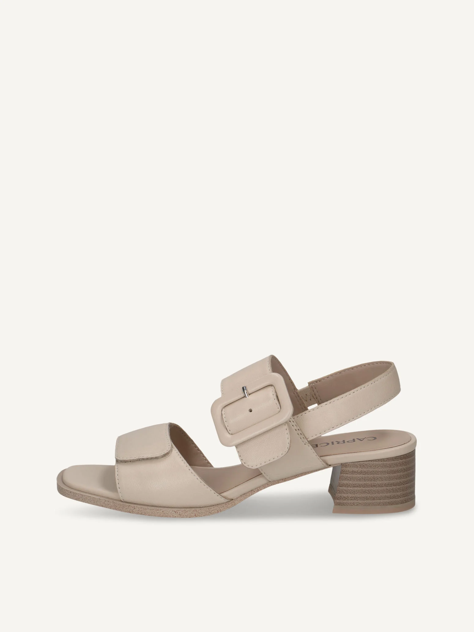 CAPRICE Sandale à talon, blanc, en Cuir avec Talon trapézoïde, P.39