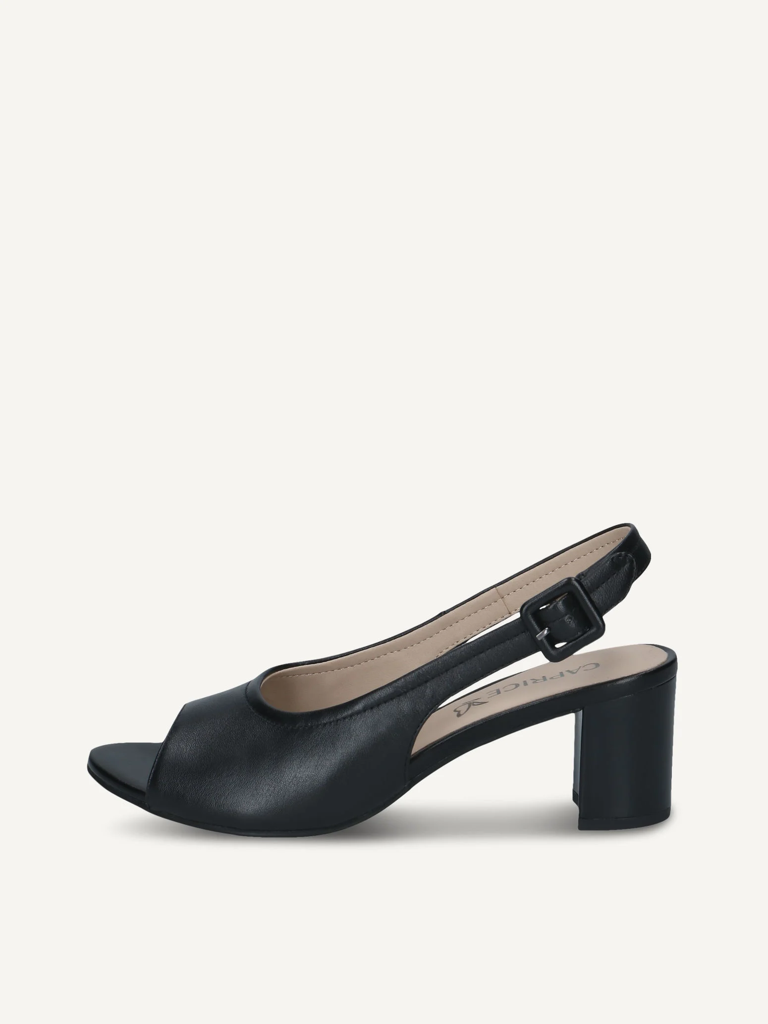CAPRICE Sandale à talon, noir, en Cuir avec Talon bloc, P.37