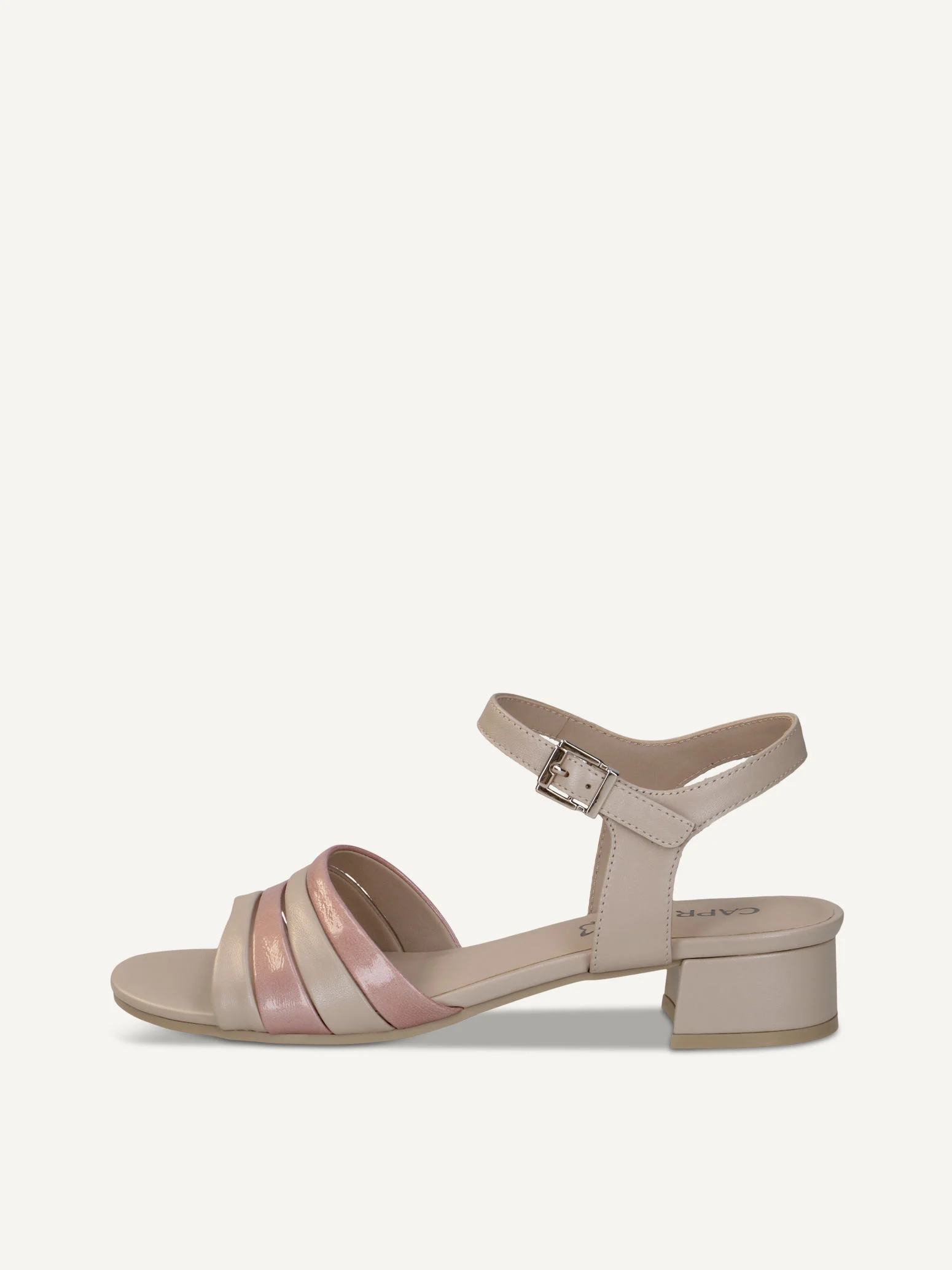 CAPRICE Sandale à talon, beige, en Cuir avec Talon bloc, P.36