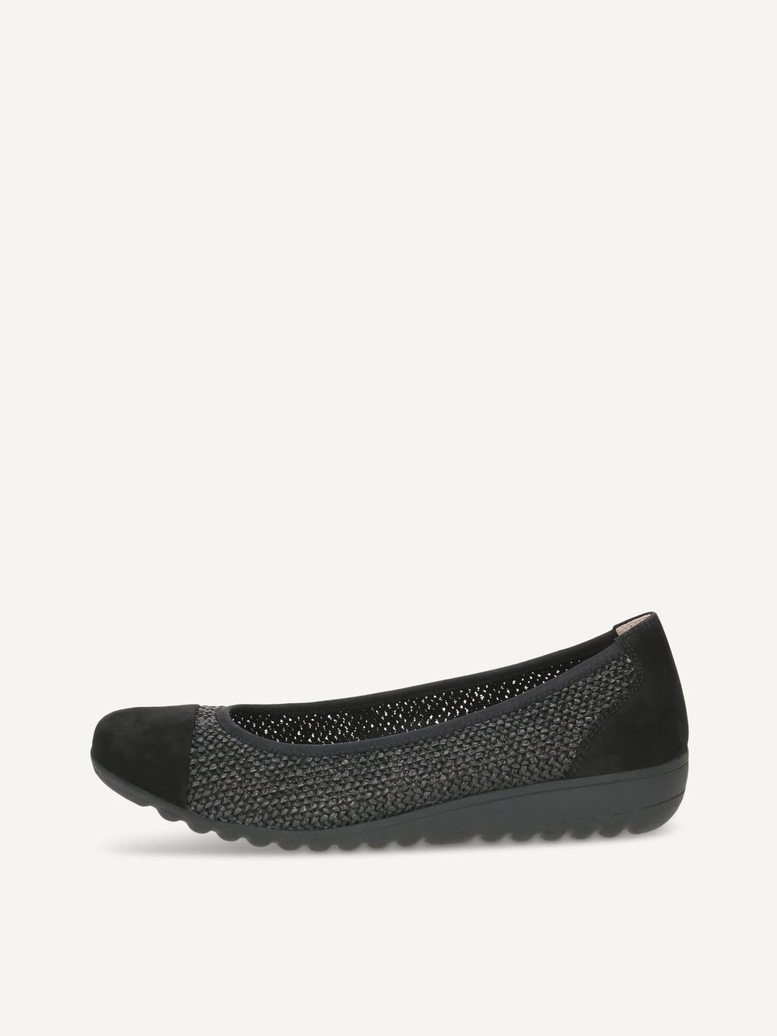 CAPRICE Ballerine, noir, en Mélange de matériaux de cuir et textile, P.40