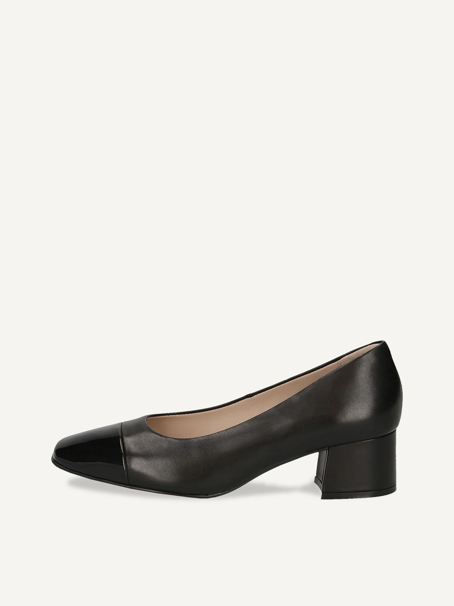 CAPRICE Escarpin, noir, en Mélange de matériaux de cuir et synthétique avec Talon trapézoïde, P.38