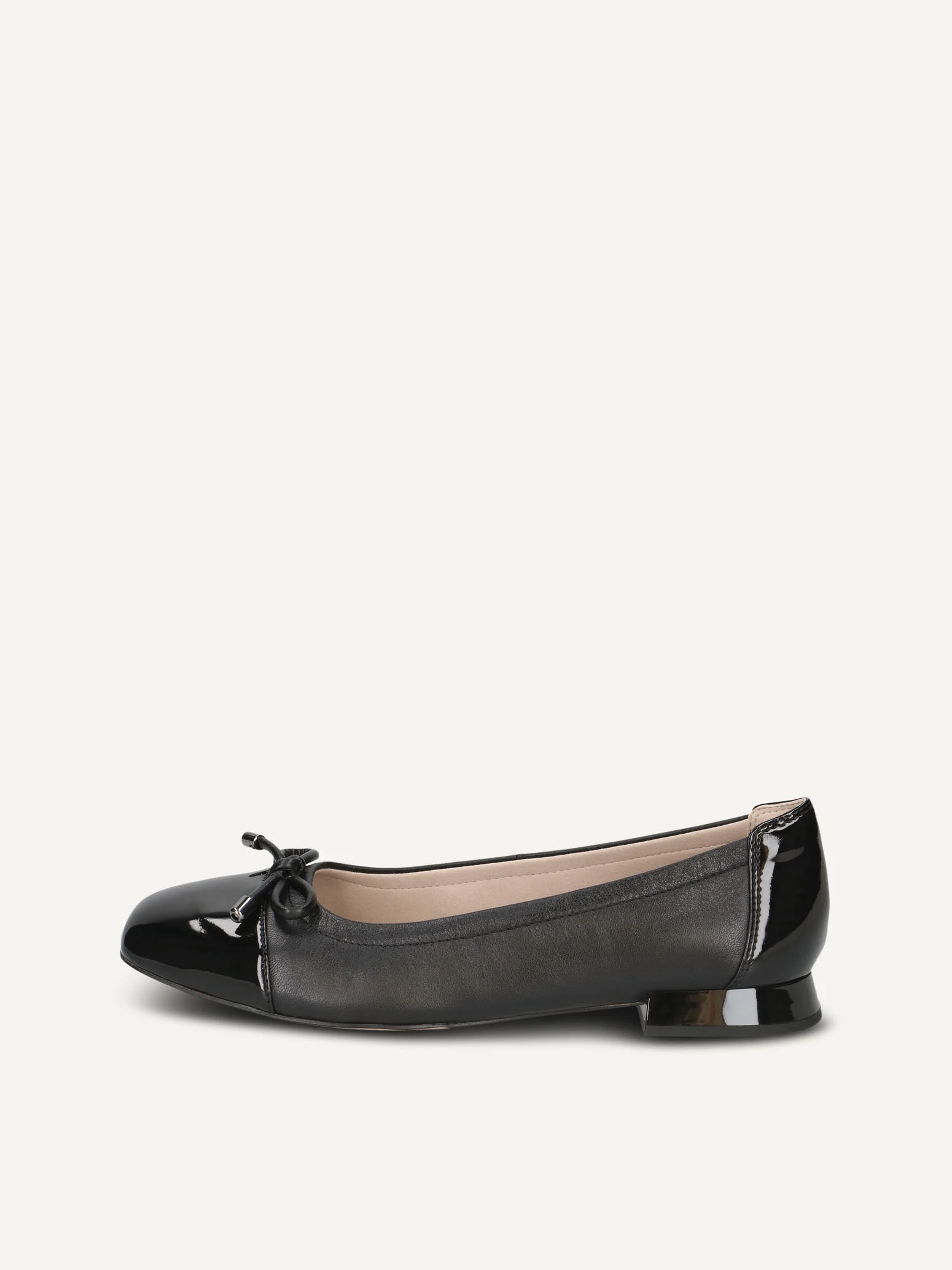 CAPRICE Ballerine, noir, en Mélange de matériaux de cuir et synthétique avec Talon trapézoïde, P.38