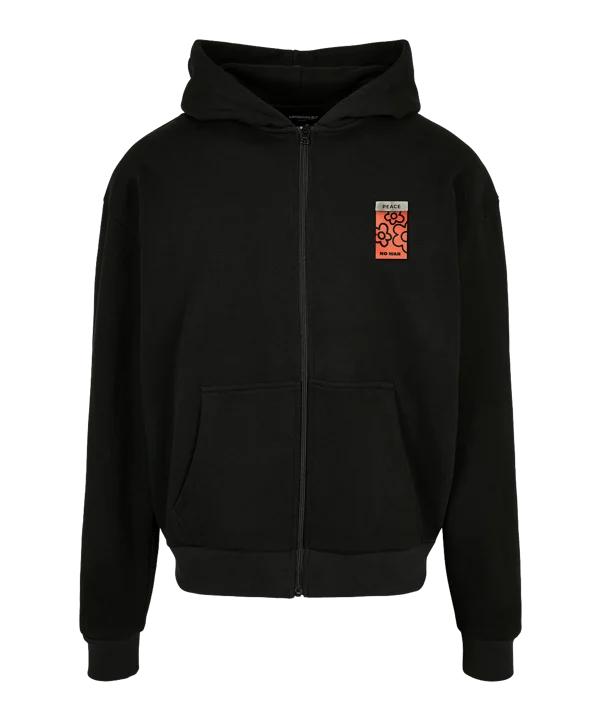 Sweatshirt à capuche zippé oversize Mister Tee Puffer Peace Heavy