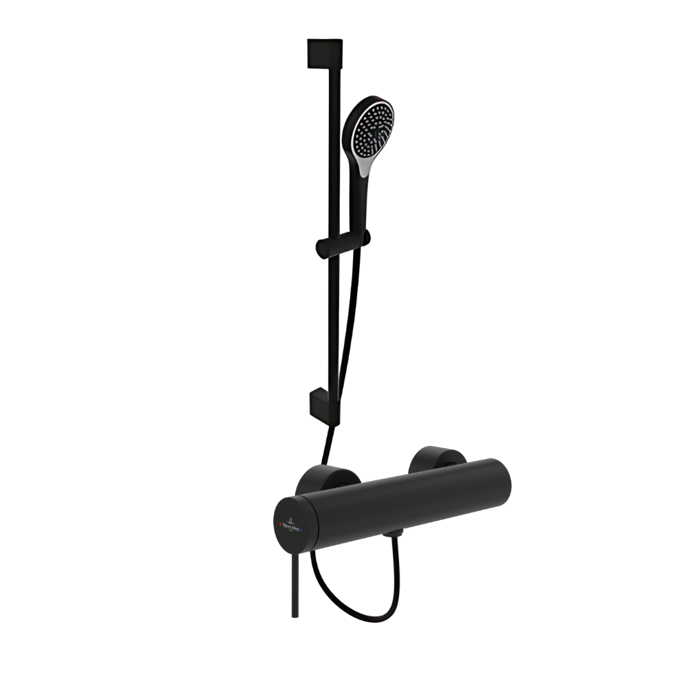 Mitigeur mécanique douche VILLEROY ET BOCH Loop & Friends+ Ensemble de doucheVerve Showers 3 jets Noir mat