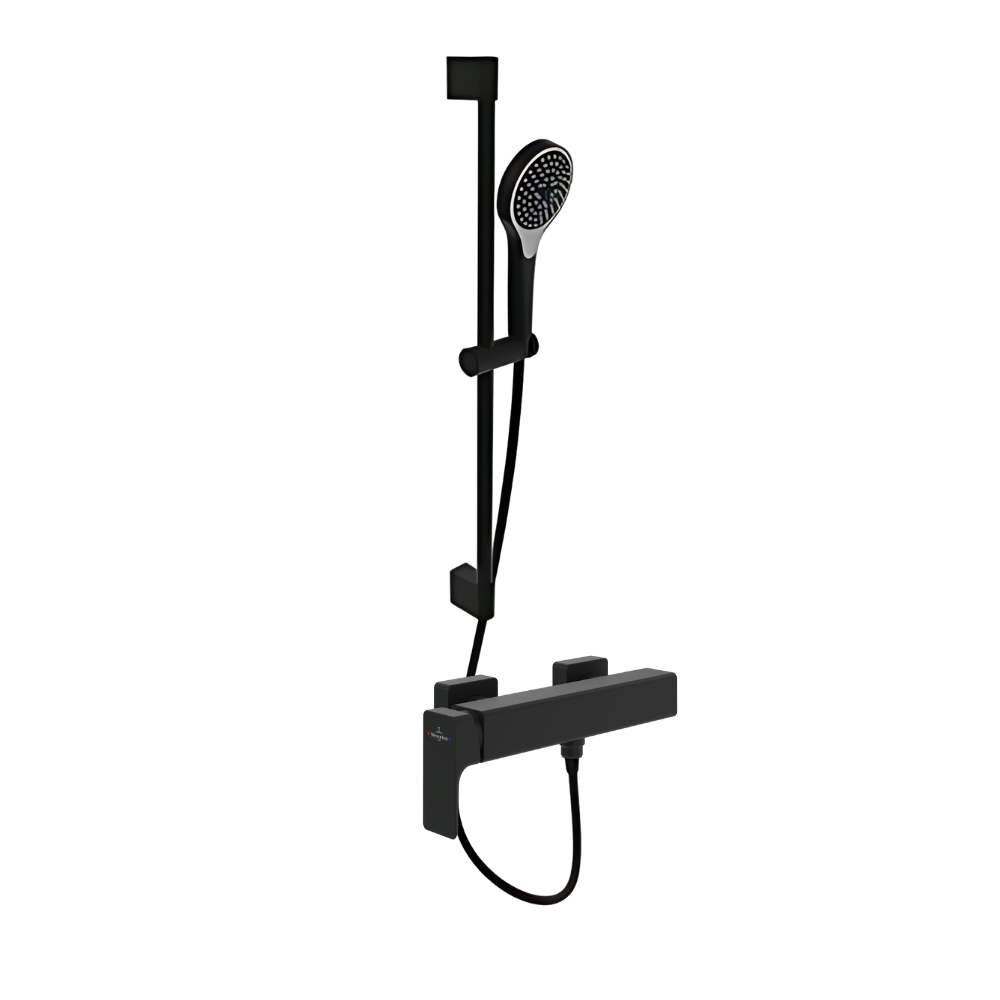Mitigeur mécanique douche VILLEROY ET BOCH Subway 3.0 Chrome + Ensemble de douche VILLEROY ET BOCH Verve Showers 3 jets Noir mat